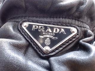 PRADA Nappa Gaufre Antik - Black Hobos Handbag